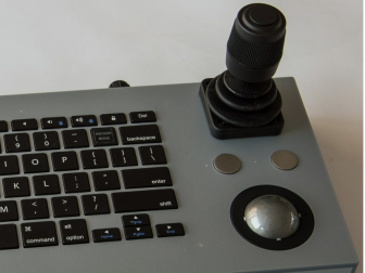 keyboard with industrial joystick