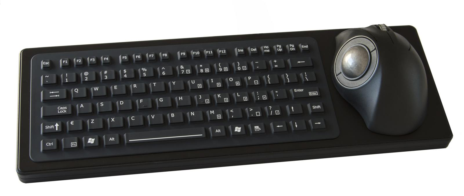 Trouwens campus Afzonderlijk Compact silicone rubber keyboard with ergonomic trackball | NSI